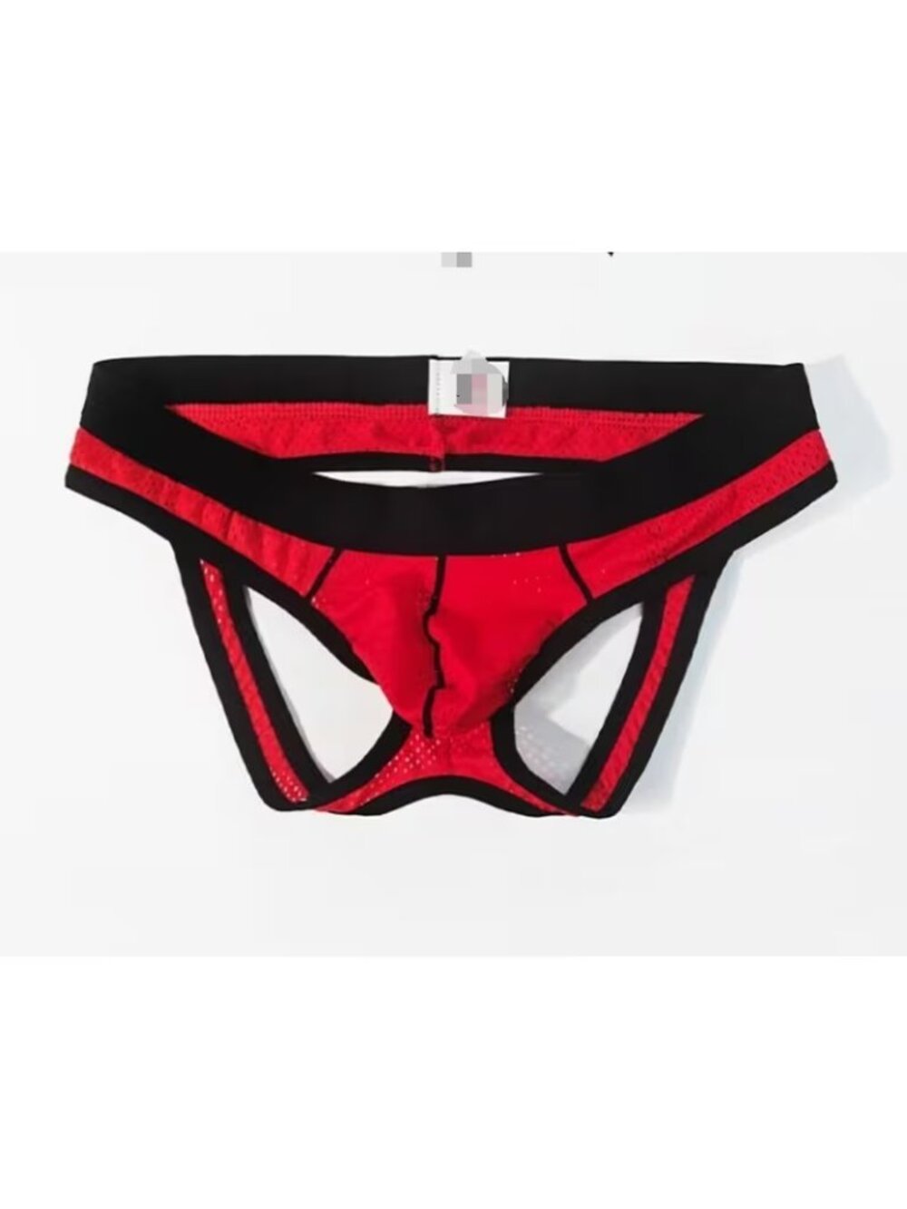 New In Bag KarenSpace Mesh Jock Strap Briefs, Size Medium red with Black